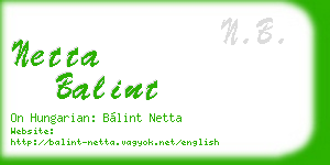 netta balint business card
