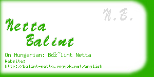 netta balint business card
